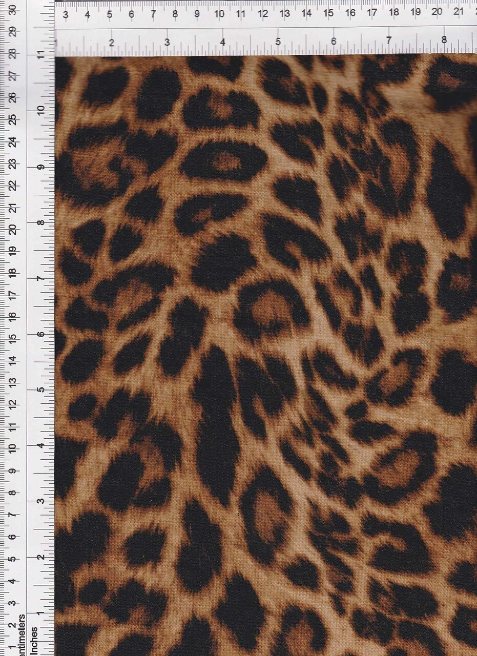 1 Yard French Terry Animal Print Knit Fabric, 58/60″ Wide Polyester Rayon Spandex Blend